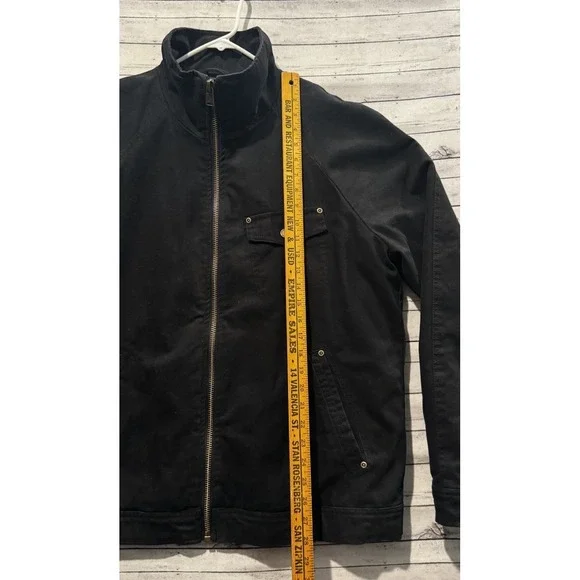 Pendleton Dry Goods Chore Jacket L Black Canvas Fleece Blanket Lined Insulated - Picture 9 of 16